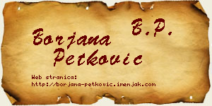 Borjana Petković vizit kartica